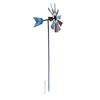 High Quality 24*73Cm Wrought Iron Metal Rotating Windmill 8 Colors Metal Wind Spinner Lawn Pinwheel Decor Supplies