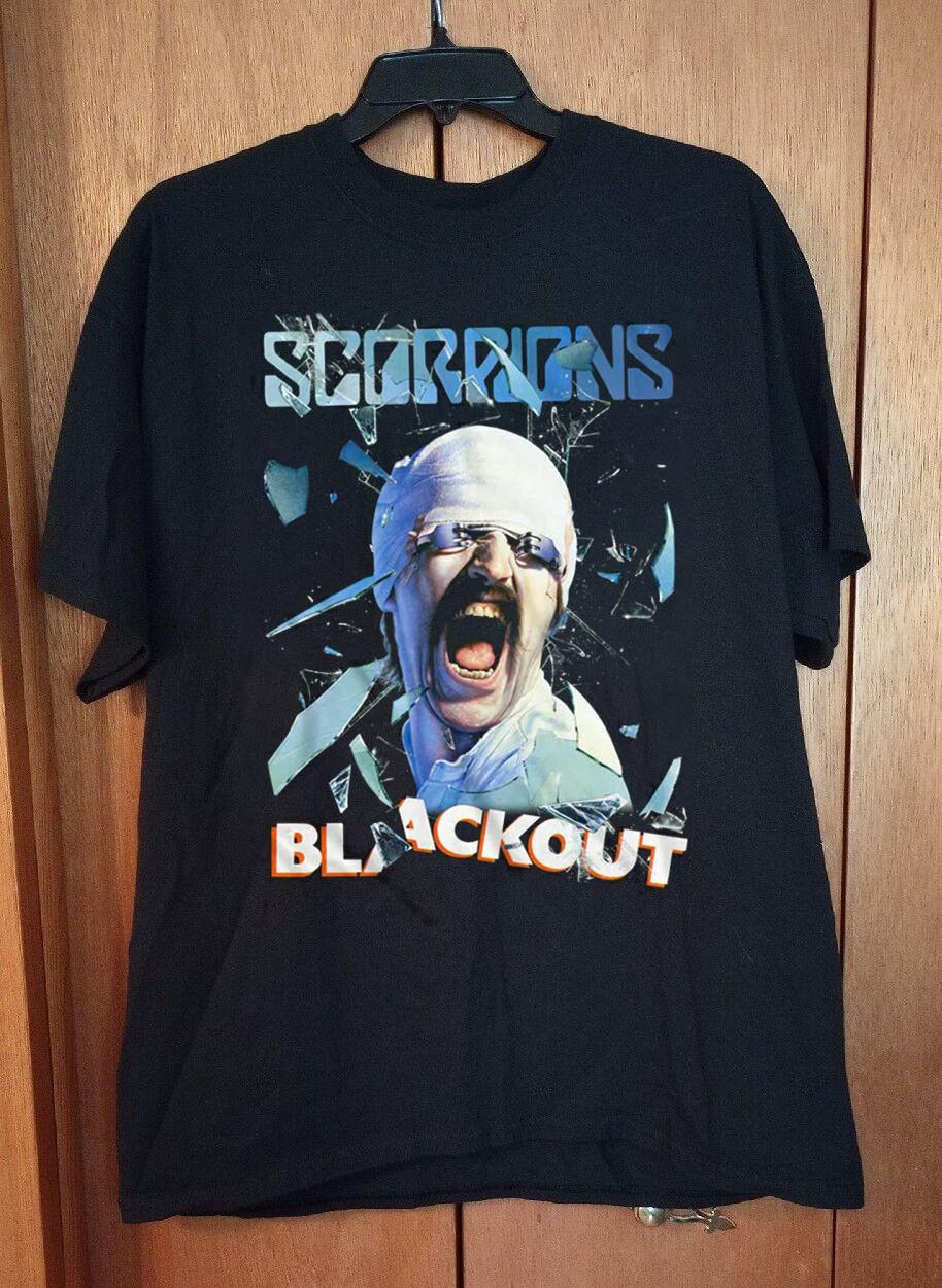Scorpions Band Blackout Music Album Unisex Tee Cotton Short Sleeve Shirt TS050 L