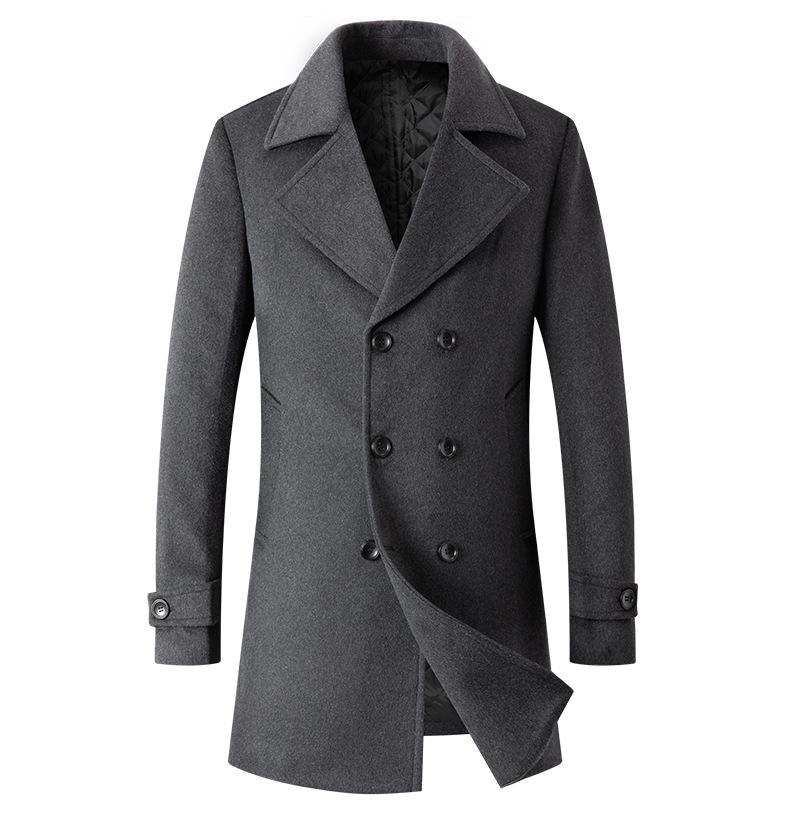 

European Men s Padded Woolen Coat - Autumn/Winter Fashion Lapel Jacket (In Stock, Fast Shipping) S