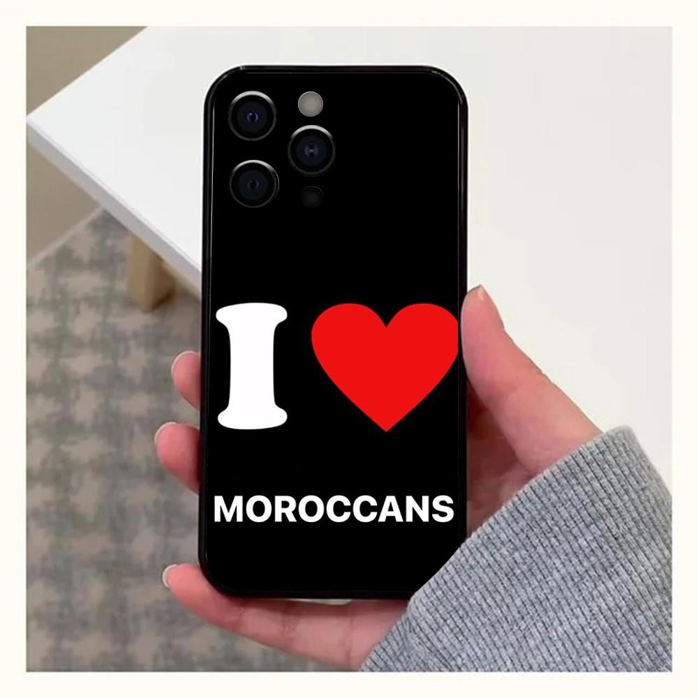 Morocco Flag Phone Case For Apple iPhone 15,14,13,12,11,Pro,X,XS,Max,XR,Plus,Mini Soft Black Cover