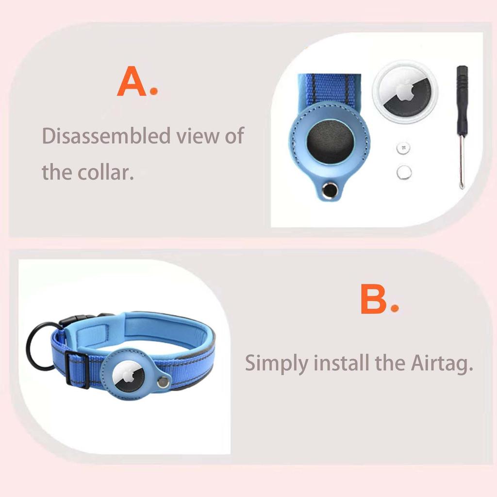 24h Delivery Pet Tracking Collar with Apple AirTag for Dogs - Anti-Lost Device