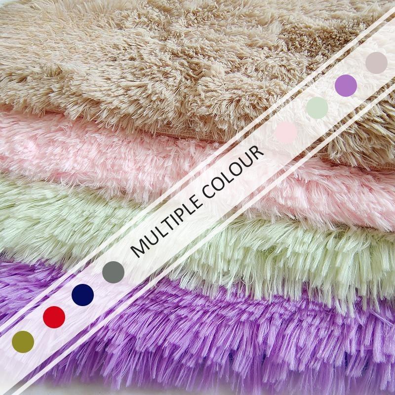 Tappeto Peluche Stile Nordico per Soggiorno Multicolore Rosa Bianco Soffice Tappeto per Camera da Letto Morbido Tappetino Shaggy per Bambini