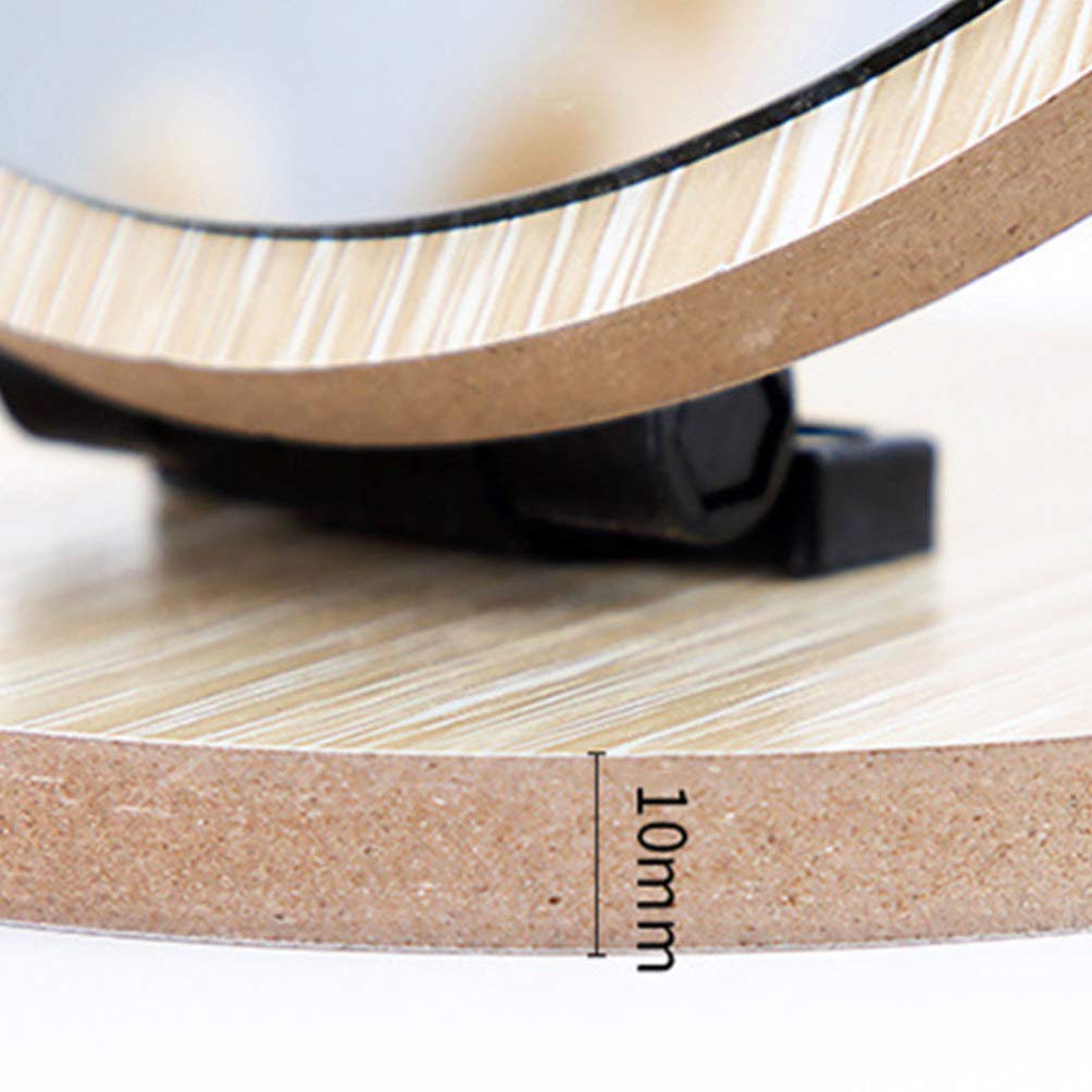 Wooden folding vanity tabletop stand adjustable and beige mirror, mirror, mirror, swivelable, (13.512.8 cm)