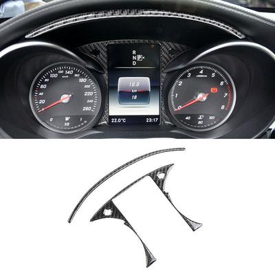 For Mercedes Benz C Class W205 2015- Soft Carbon Fiber Car Interior  Dashboard Panel Trument Speedometer Frame Cover Trim