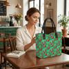 Christmas Printed Tote Bag Large Capacity Casual Handbag for Holiday Shopping Daily Use