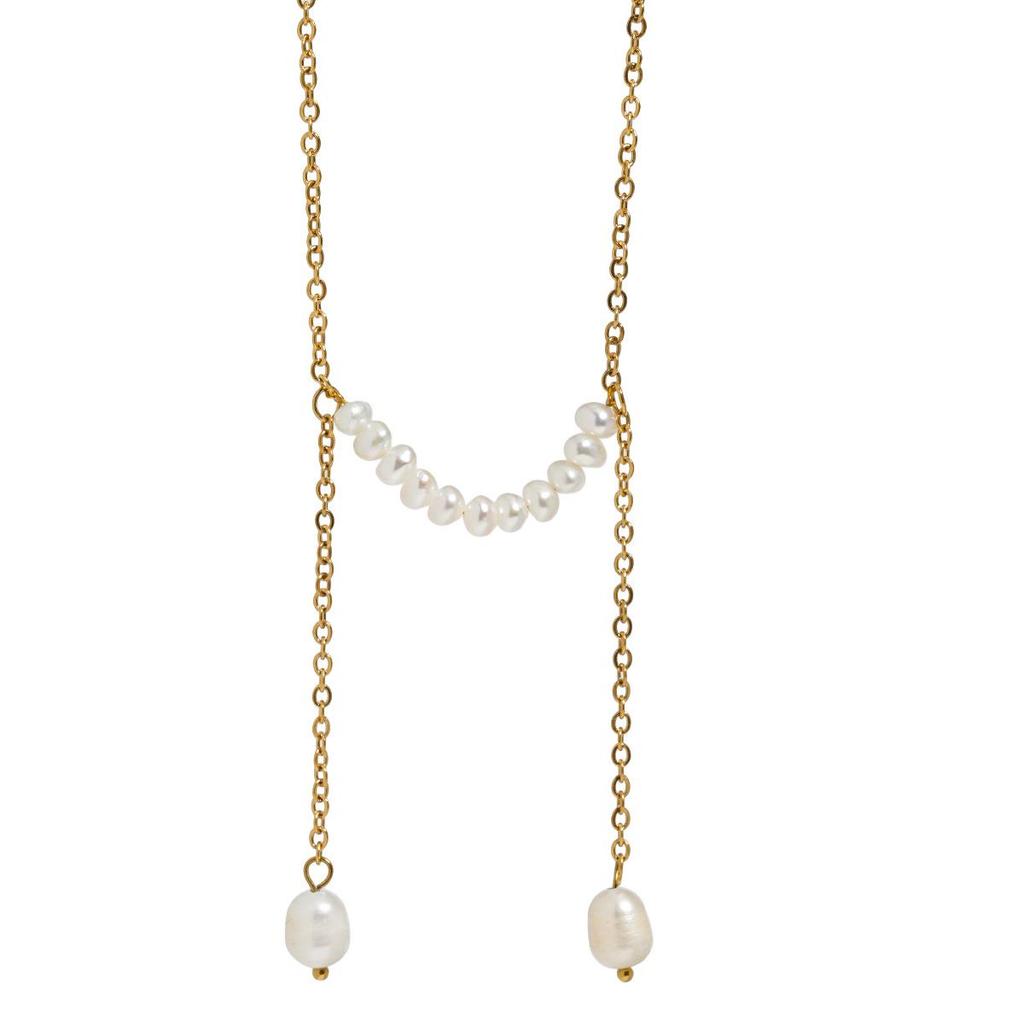 French Baroque Pearl Choker: 18K Gold Versatile Korean Style Necklace for Women