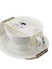WHITE CERAMIC CUP 260ml WITH OPENWORK SAUCER FOR COFFEE AND TEA