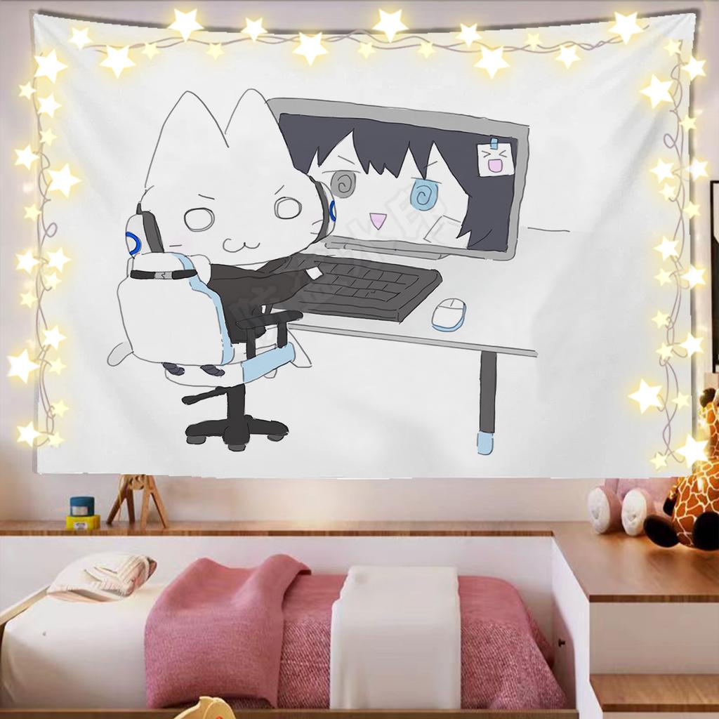Kawaii Home Decor Wall Hanging Tapestry Anime Girl Tapestry Wall Bedroom Background Decor Cute Fashion Lady Tapestries