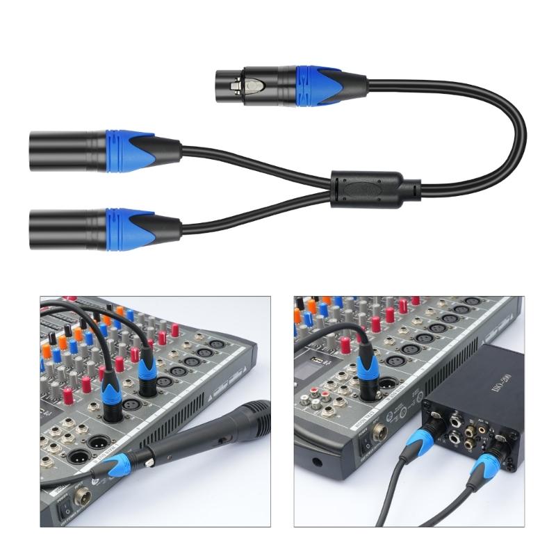 Professional Cable Plastic Splitters Cable Reliable Y Cord Flexible Cable Female To Double Male Cord Adapter 50cm Cord