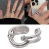 Fashion Vintage Cute Smile Ring For Men Women Open Rings Silver Color Engagement Wedding Couple Ring Jewelry Gift