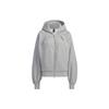 Alphabet Print Fleece-Lined Sports Hooded Jacket Women Jackets Medium-Heather-Grey IZ4558