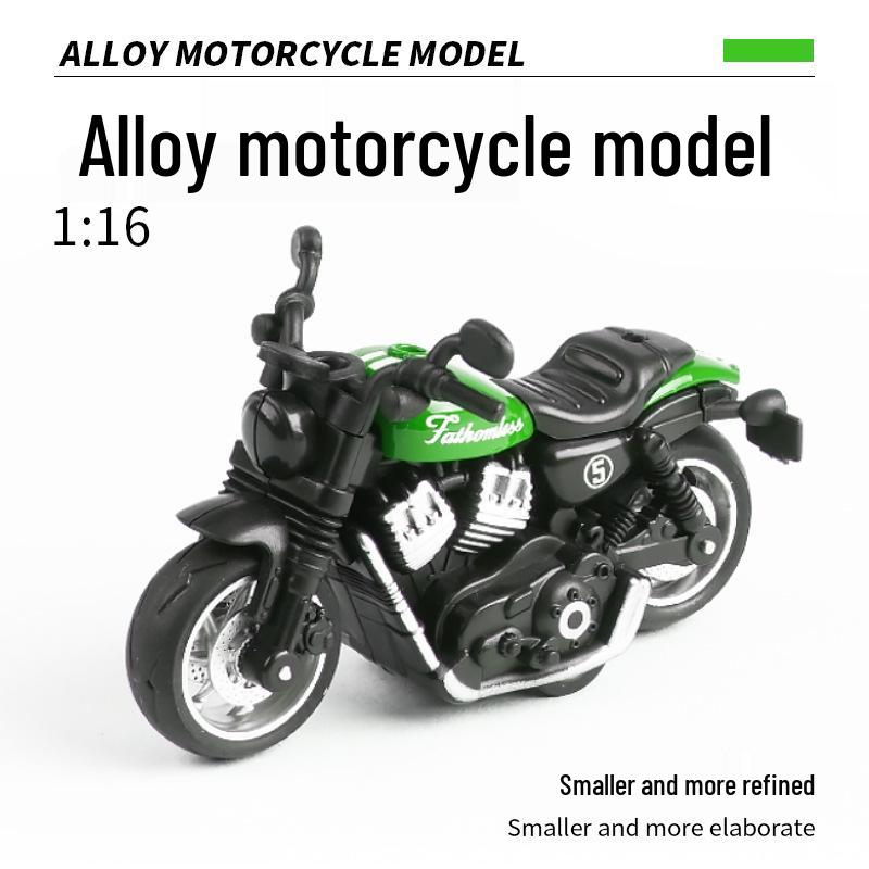 1:16 Alloy Pull-Back Motorcycle Toy - Durable, Drop-Resistant Gift for Kids