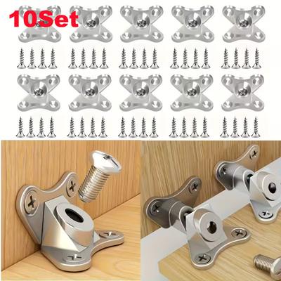 10 Sets of Zinc Alloy Butterfly Angle Bracket, Removable Angle Bracket, with Screw - Support Connectors for Furniture,