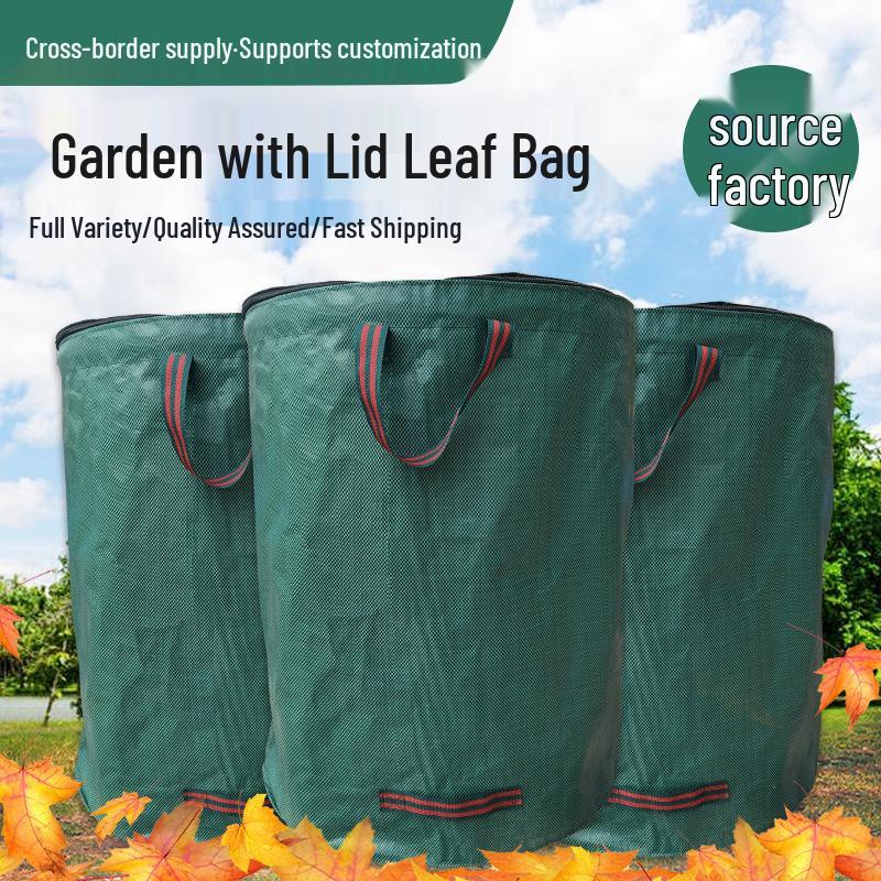 Large Waterproof Gardening Bag with Lid - Thickened Leaf Collection Bag