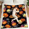 Halloween Throw Blankets Pumpkin Ghost Thin Blanket Reversible Fleece Warm Cozy Blanket Nap Blanket for Sofa All Season use Gift