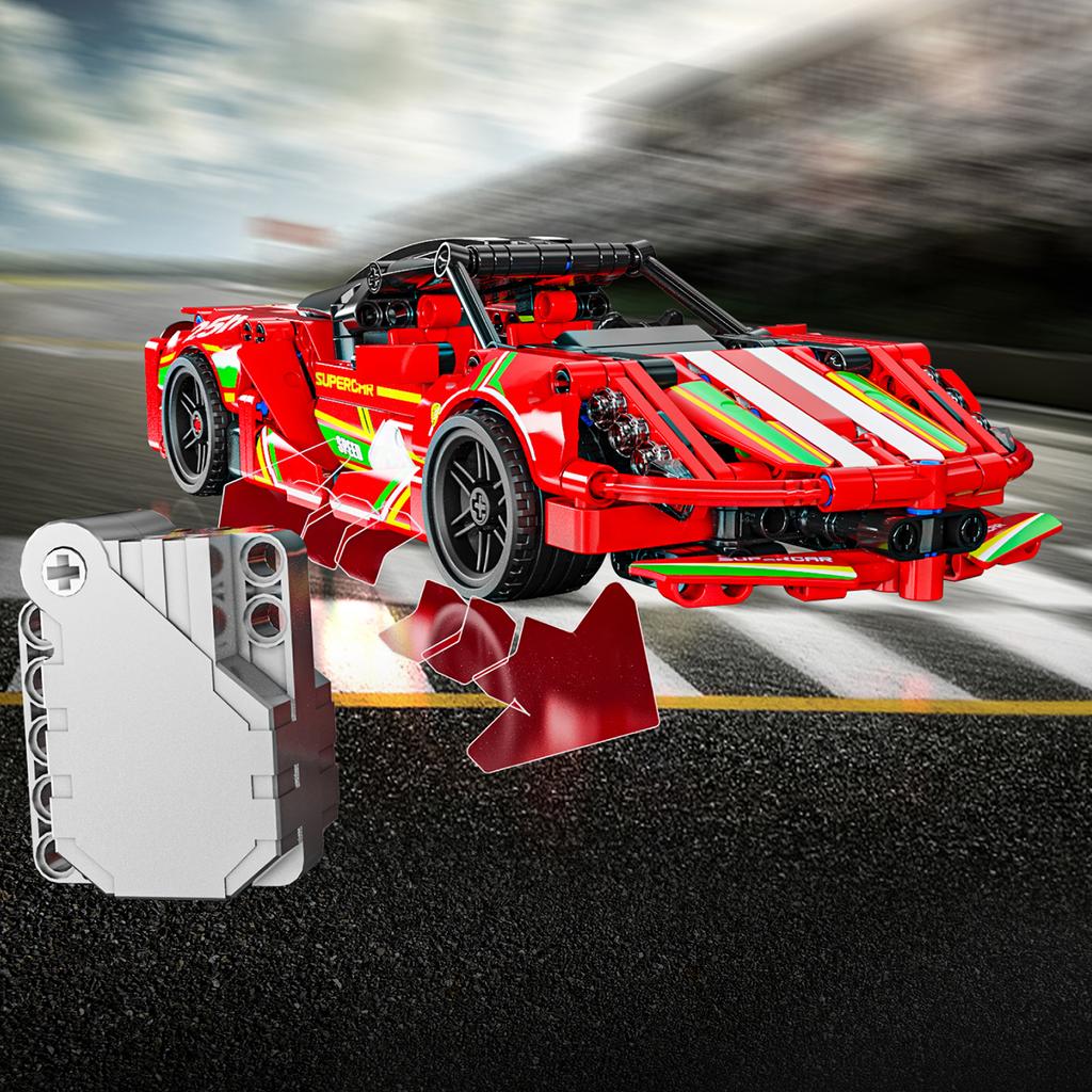 Non-Toxic 401Pcs Building Blocks Toy Sports Car Model Pull-Back Cars Assembly Brick Set Educational Toys Desktop Decoration Christmas Gift