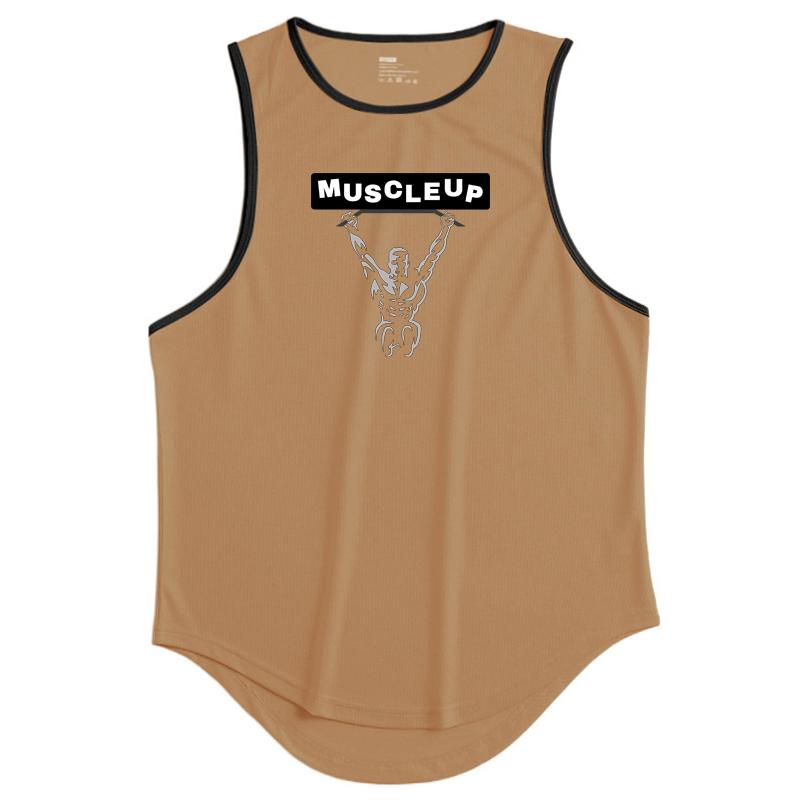 

Muscleguys Running Vests Mens Summer Gym Muscle Up Tank Tops Fitness Clothing Quick-drying Loose Bodybuilding Basketball Sleeveless Shirts XXL темно серый