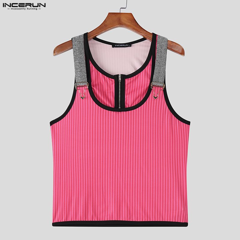 INCERUN Sommer Herren Ärmellos Gestreift Patchwork Lässig Sport Tanktops Weste