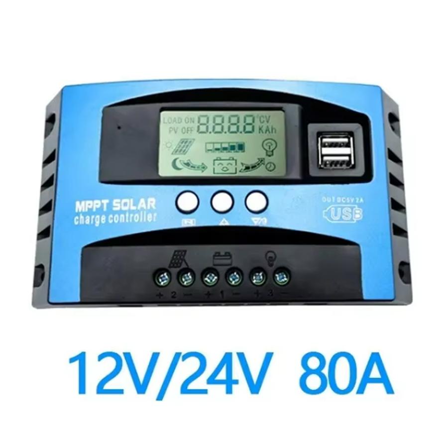 Hot sell Solar Charge Controller MPPT 30A 50A 80A 100A LCD Display 12V 24V AUTO Dual USB Solar Charge And Discharge Controller