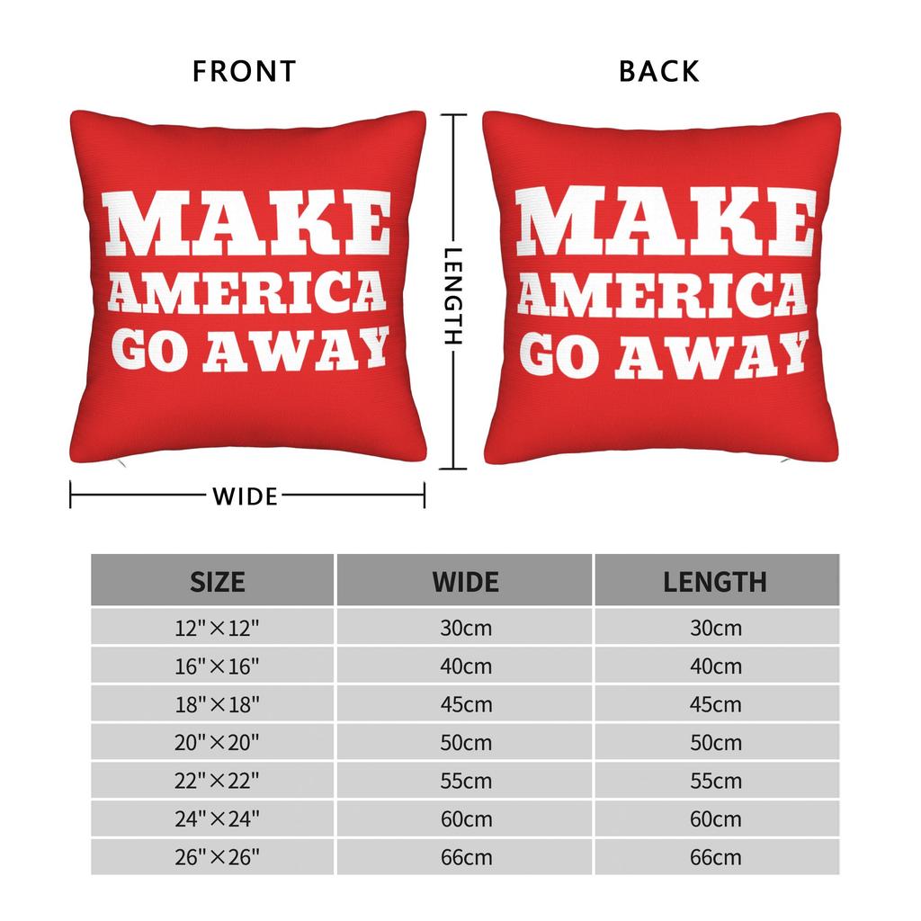 Make America Go Away Greenland  Square Pillowcases Polyester Bed Car MAGA  Cushion Case Funny Decorative Pillow Cover 4545