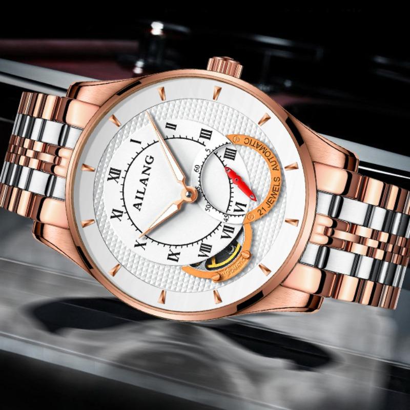 AILANG Klocka Stål Automatisk Maskinur Klocka Stor Urtavla Vattentät Mode Business Herrklocka