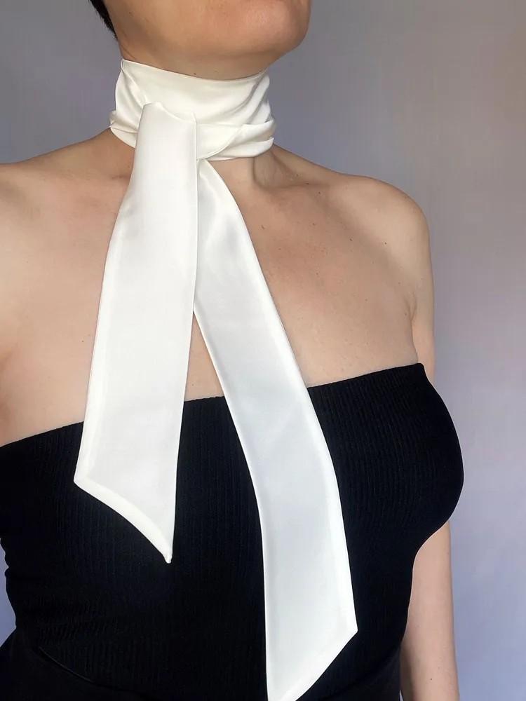 

Женская мода резинка для волос маленькая лента декоративный шарф резинка для волос шарф One Size белый