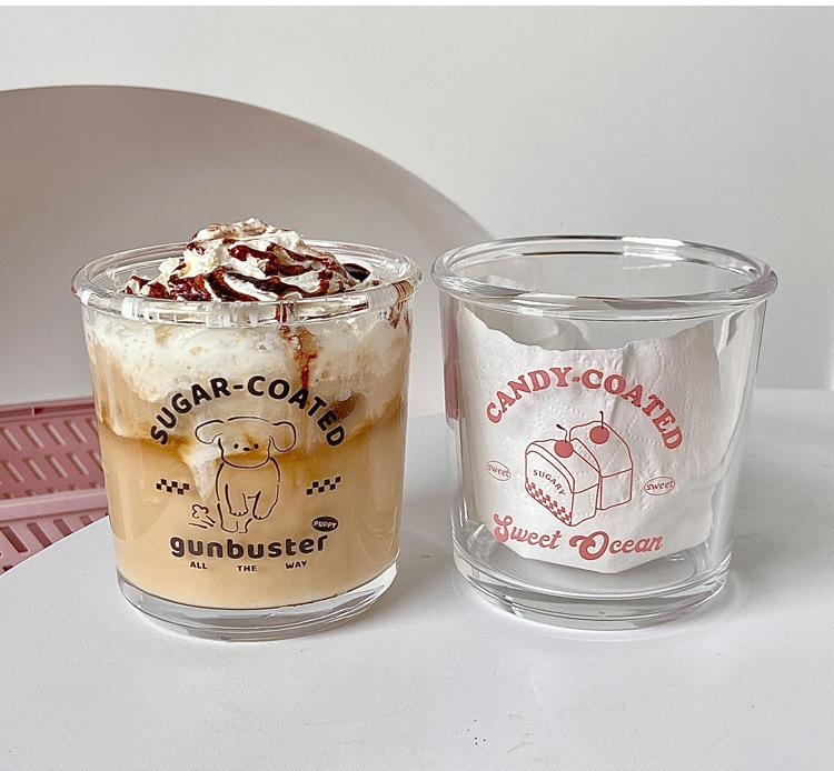 Glasbeker in Koreaanse stijl Koffiekop Koude extractbeker Latte Ontbijt Huishouden Hittebestendig Glas Melkbeker