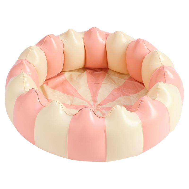 Piscine gonflable d'intérieur hors sol ronde avec anneaux à air sur le dessus pour bébé, piscine gonflable pour enfants dans le jardin