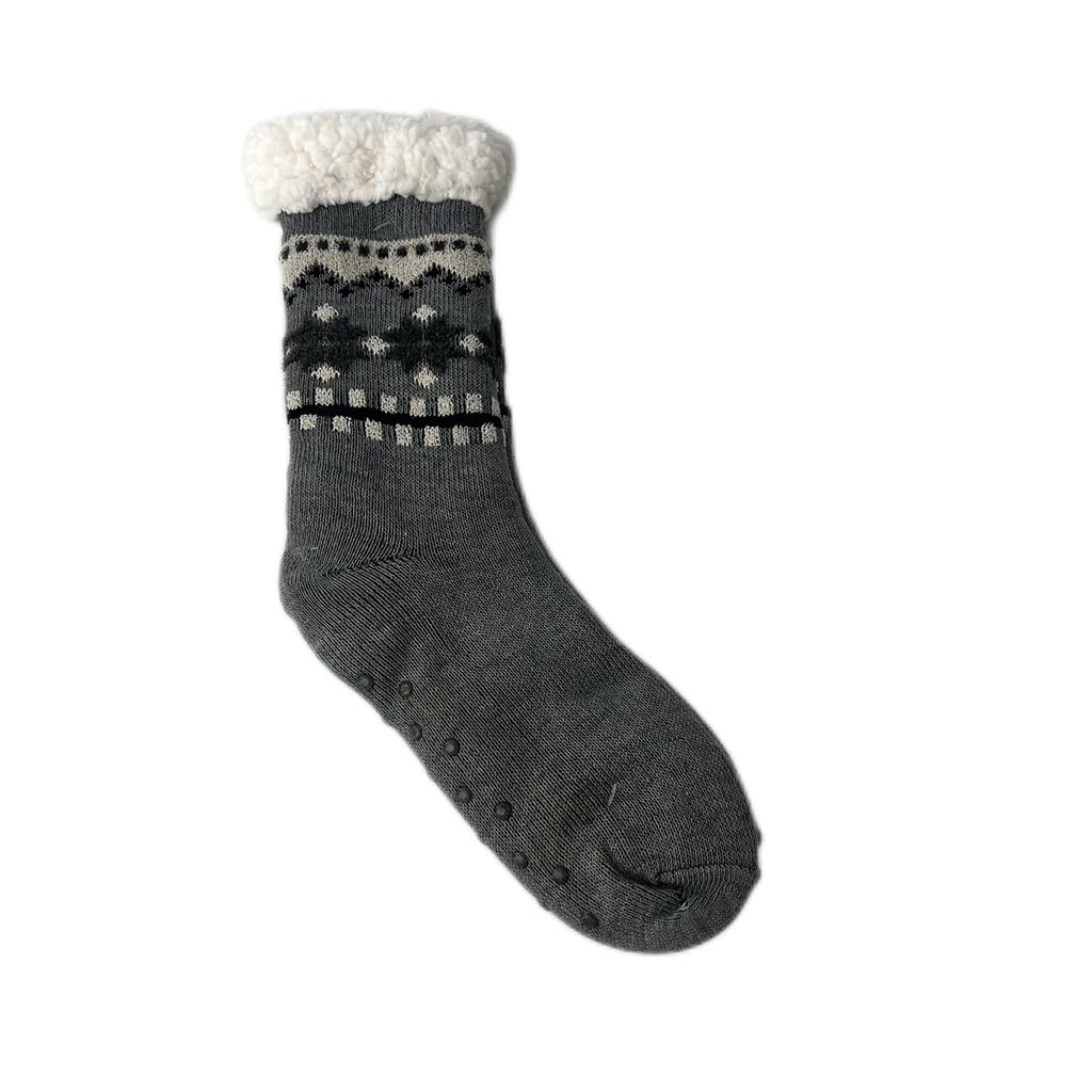Winter Socks Mens Thermal Warm Short Plus Velvet Soft Non Slip Floor Fuzzy Fluffy Sock Male Leaf  New In Gift Christmas