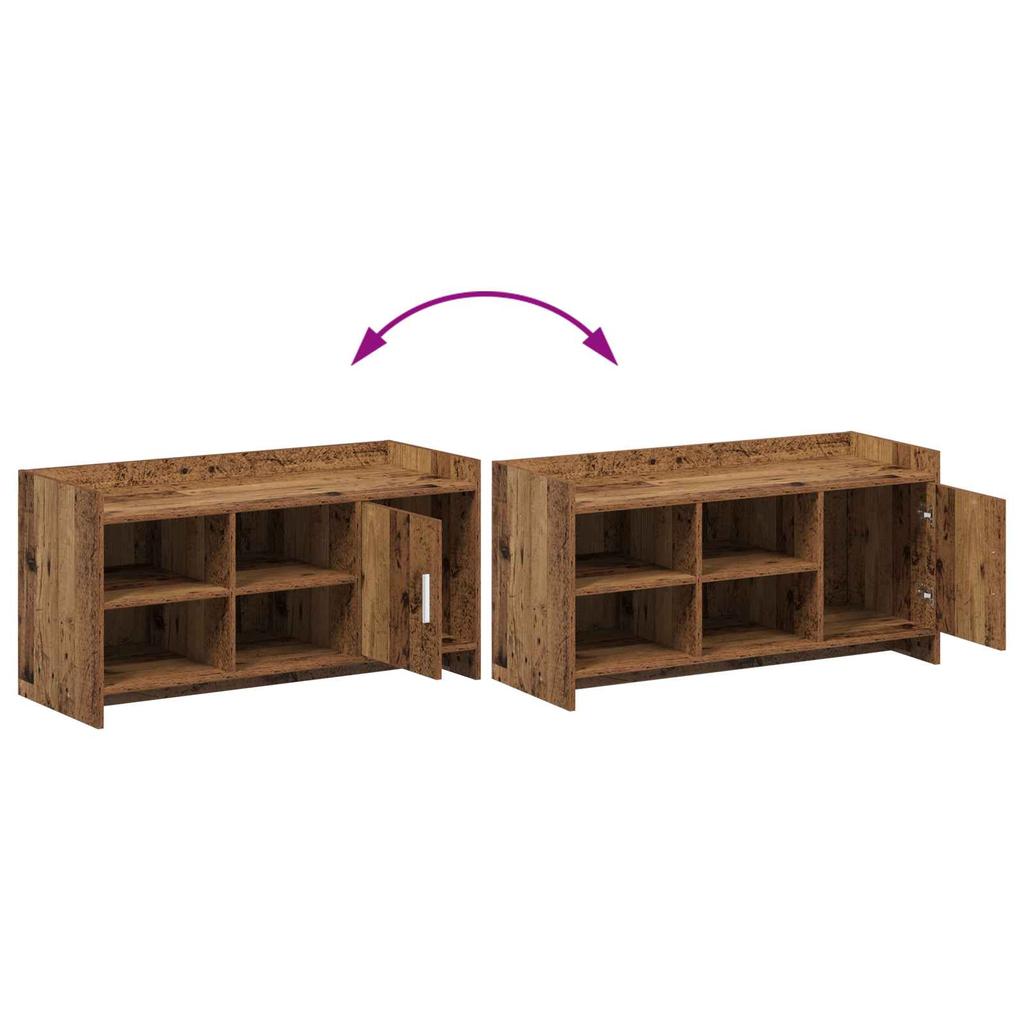 Shoe Cabinet with Door Rustic Wood Look 100 x 39.5 x 51 cm Engineered Wood
