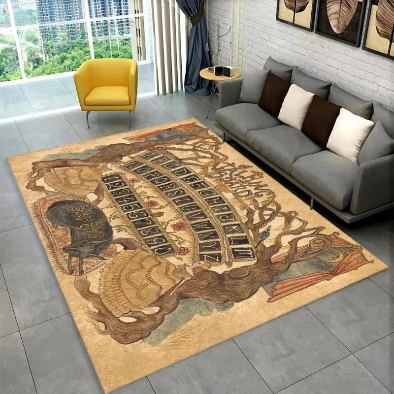 Ouija Tarot Witchcraft Gothic Mystical Carpet Living Room Bedroom Sofa Doormat Rug Non-slip Large Area Floor Mat Home Decoration