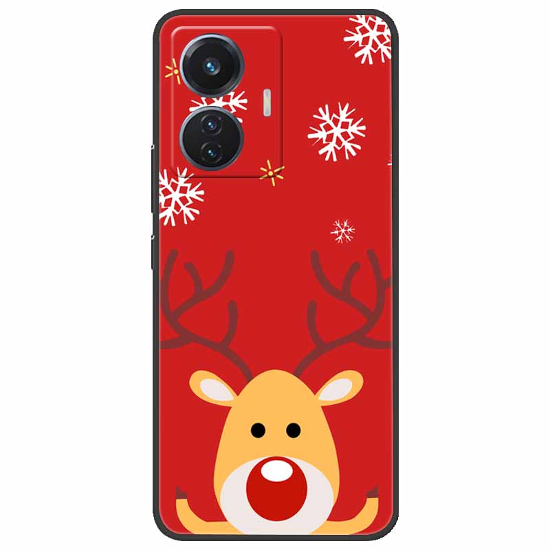 Christmas Case For Vivo T1 44W Soft Silicone Back Cover for Vivo T1 4G Snapdragon 680 Phone Case Cartoon V2153 VivoT1 4G Funda