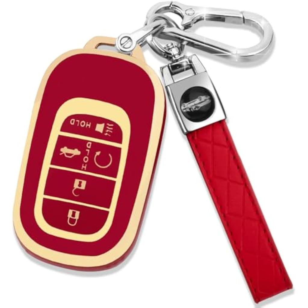 Honda Schlüsselanhänger, weiche TPU Schutzhülle für Schlüsselanhänger mit Honda Accord, Civic, Pilot Smart-Fernbedienungsschlüssel.
