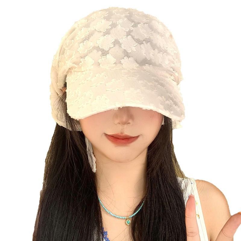 Korean Ins Blogger Sweet Lace Flower Headscarf Hat Bow Beret Niche Face Small Painter Hat