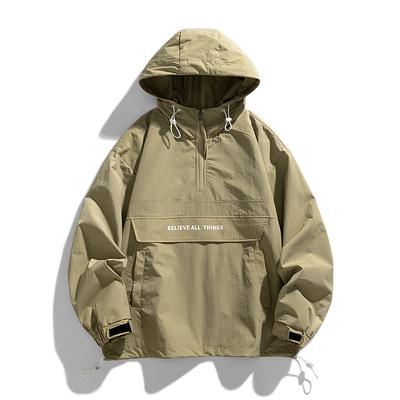 Suspense Jacket Spring and Autumn New Loose and Handsome Outdoor Windproof Semi-zipper Hooded Jacket