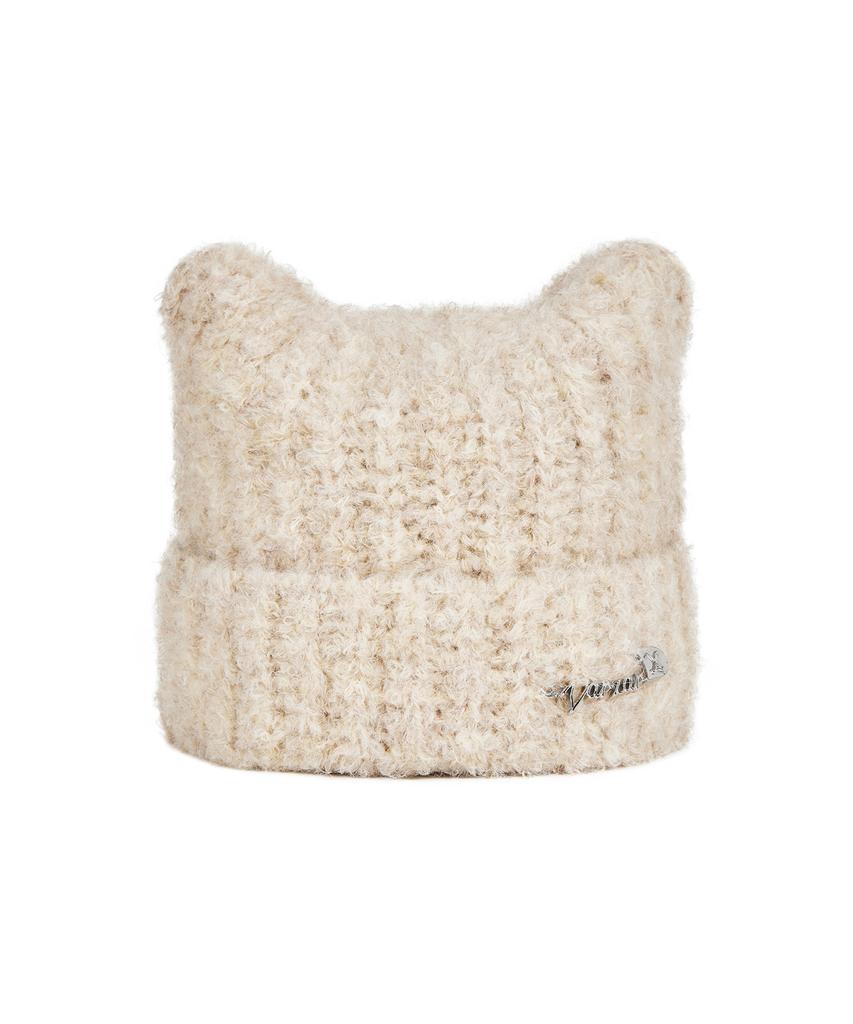 Bajal Safety Pin Square Beanie Cream