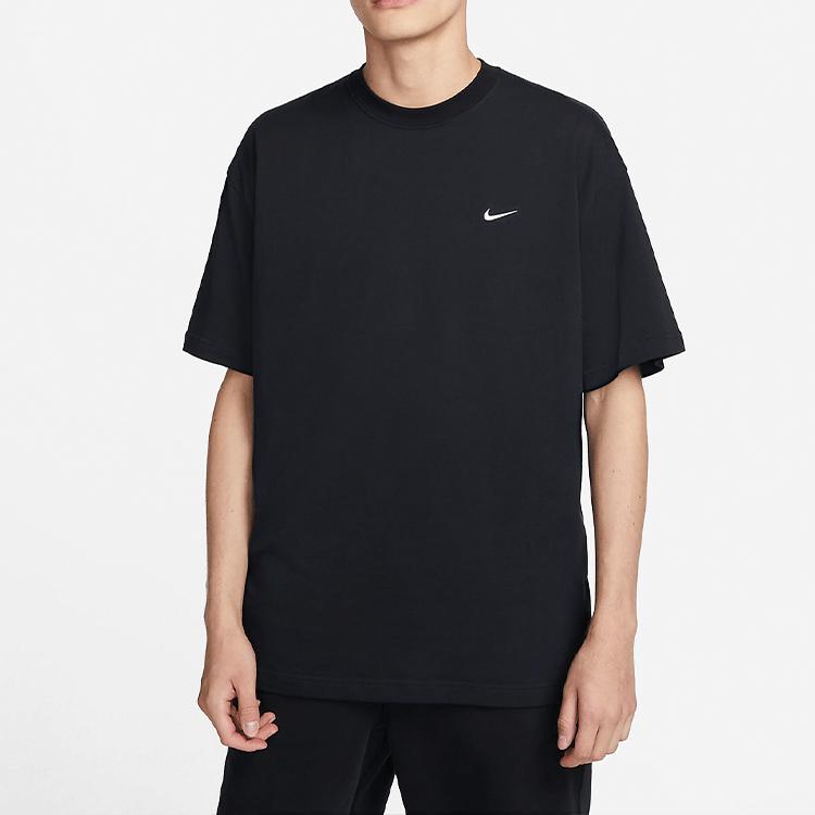 Nike Solo Swoosh Print Logo Crew Neck Short Sleeve T-Shirt Men Tops Black CV0559-010