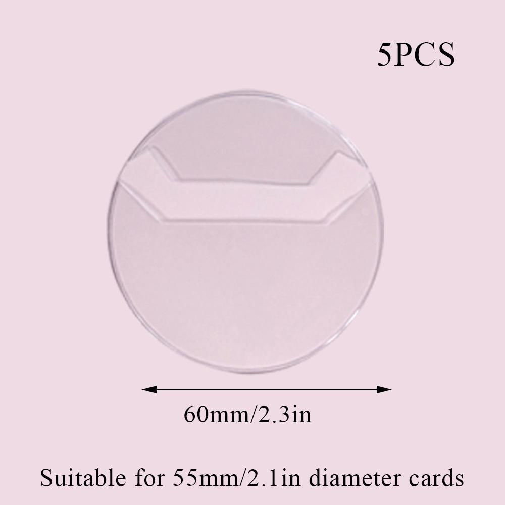 Transparent Badge Display Sleeve Round Card Storage Case Anime Badges Decoration Protective Sleeve PVC Badge Protector Case