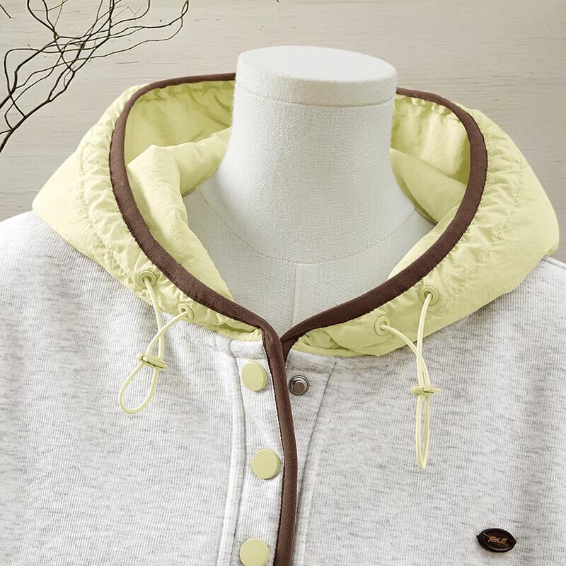 Ta Chi Women's Plush Warm Color-Block Hooded Sweatshirt