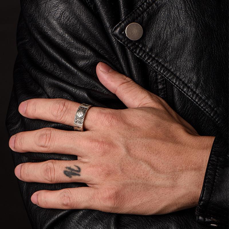 Retro Goldener Horusauge Totem Ring Für Herren Punk Gothic Verstellbarer Offener Ring Handgefertigt Designer Zirkon Unisex Accessoires Geschenk