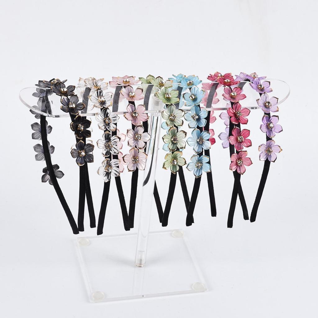 Handmade Braided Rhinestone Flower Headband - Korean Style Hair Accessories for Women and Girls