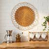 Eco Decx Rattan Round Wall Decor, Natural Woven Boho Wall Art for Living Room, Bedroom & Home Decoration, 60 x 2 x 60 cm