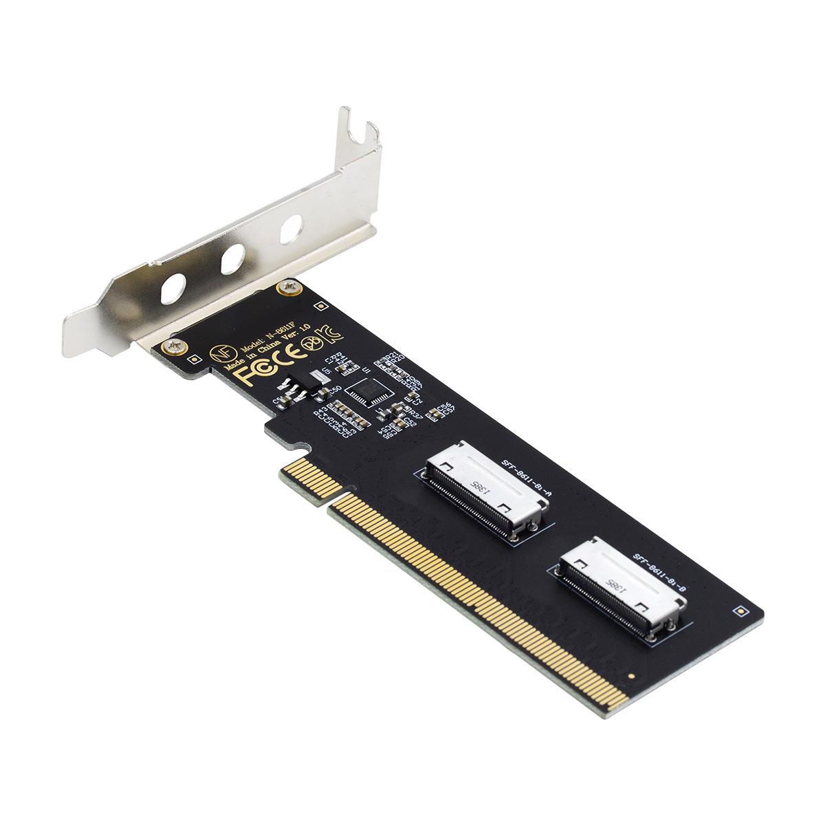 

SF-057 PCIE PCI-Express 16x to Dual Oculink SFF-8612 SFF-8611 8x VROC Adapter for Mainboard SSD Graphics Card As Shown A