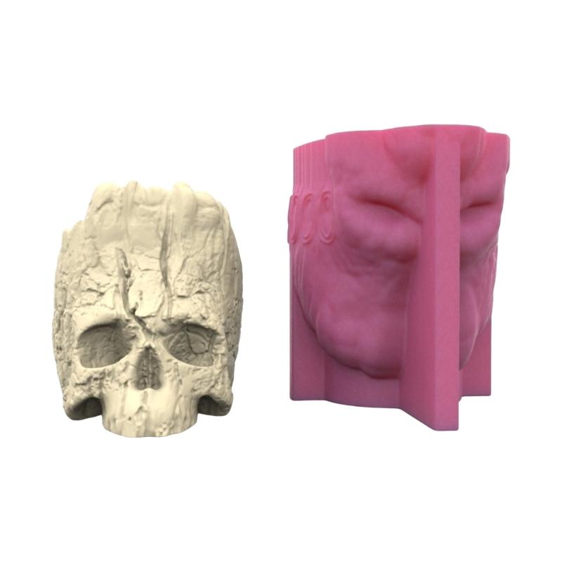 Silicone Skull Shape Planter Ornament Mold for Crafting Resin Art Suitable for Home Decoration and Office Displays
