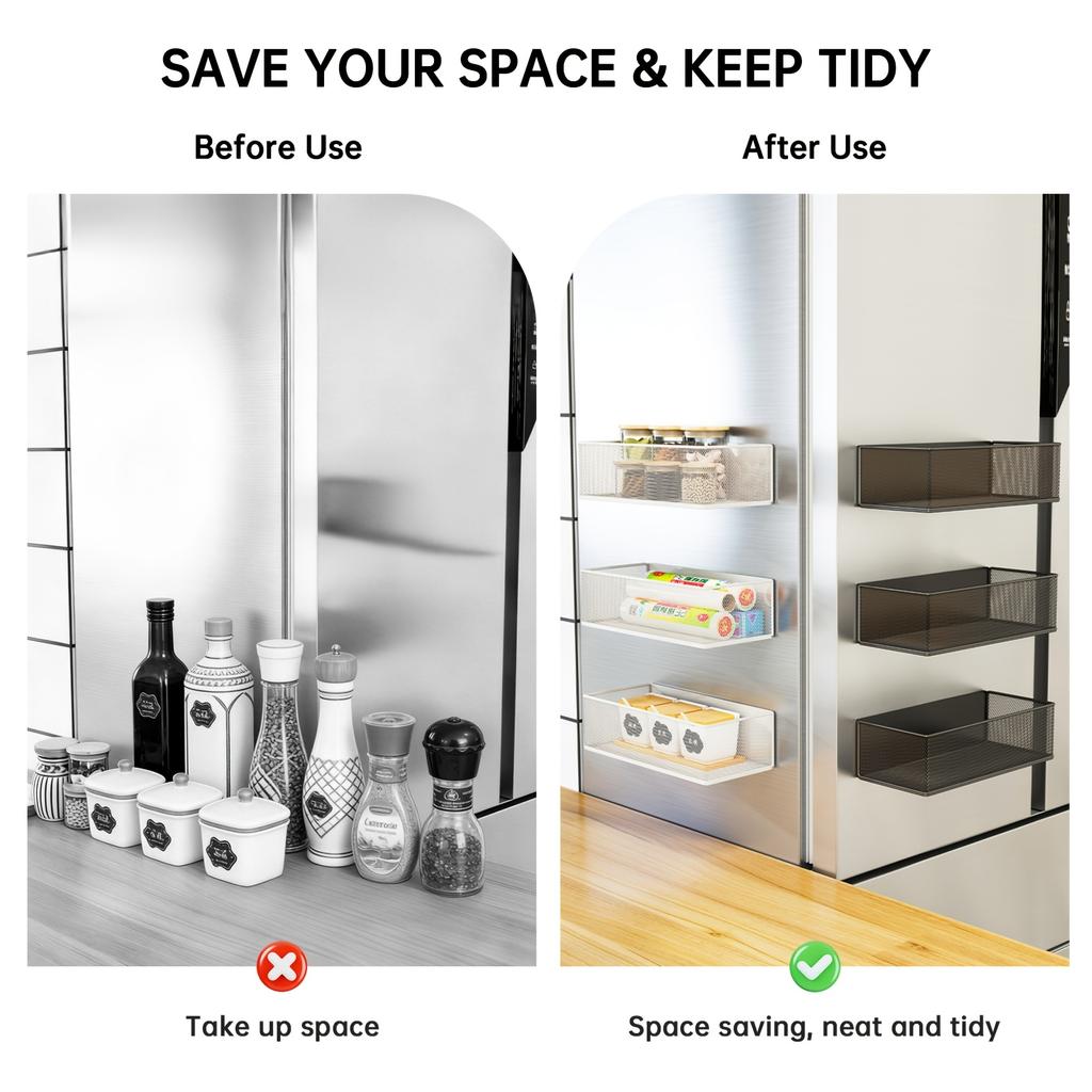 Magnetisches Gewürzregal für Kühlschrank Magnetischer Aufbewahrungskorb für Kühlschrank/Waschmaschine/Trockner Hängendes Organizer-Regal Nicht für Lebensmittelkontakt