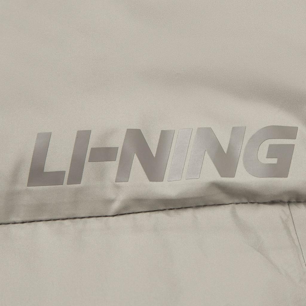 Li Ning Loose Fit Hooded Simple Brand Letter Print Comfortable Versatile Down Jacket Men Outerwear AYMV513-3