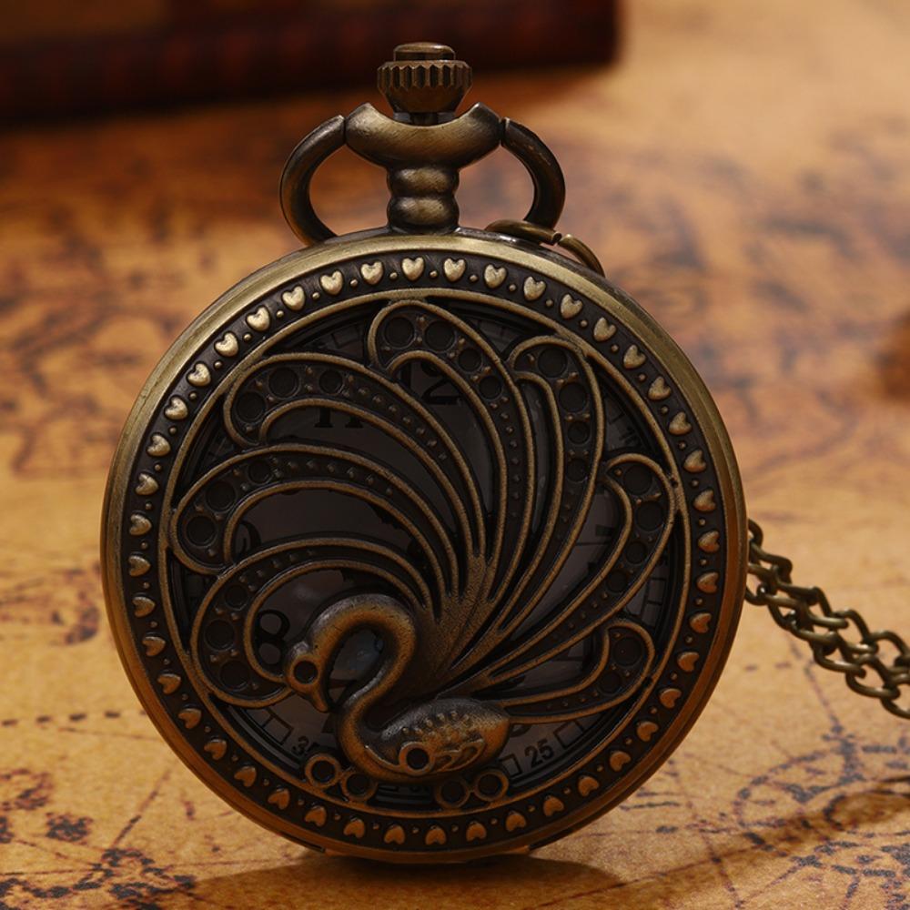 Men's Fashionable and Exquisite Night Sky Dial Design with Hollowed Out Quartz Pocket Watch, Ideal Choice for Gifts