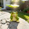 2 Pcs Umbrella Frog Garden Statue Cute Frog Turtle Holding Umbrella Figurine Resin Sculpture for Fish Tank Planter Pot Patio Pond Decor