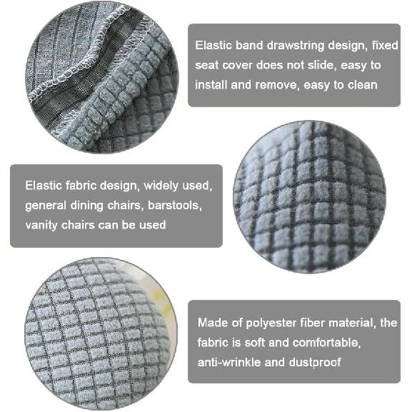 2 Piece Square Bar Stool Cover, Highly Elastic Square Stool Cover, Wrinkle Resistant Dustproof Stool Seat Cover, Washable Stool Cover 10-12.6in