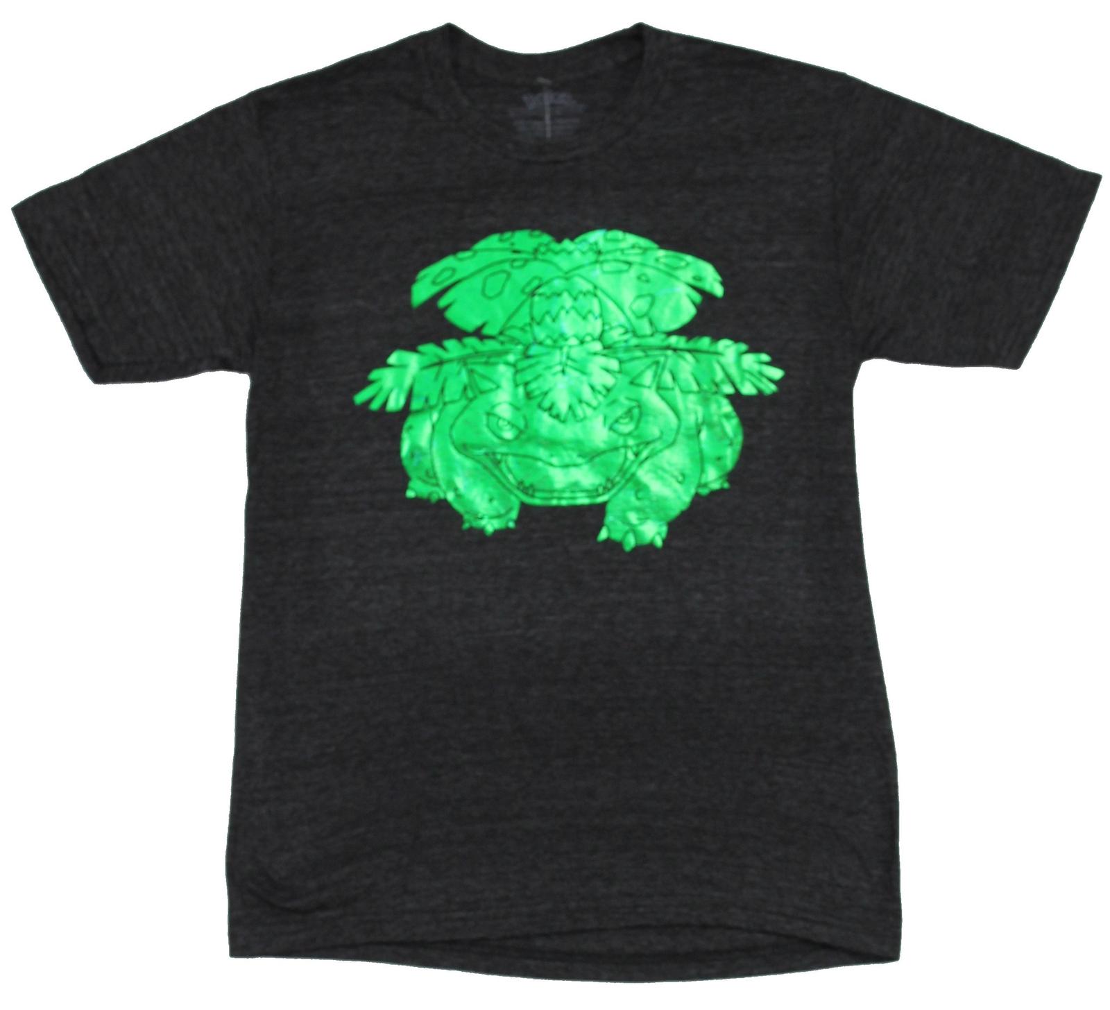 Pokemon Nintendo Mens T-shirt Distressed Green Foil Venusaur Image M